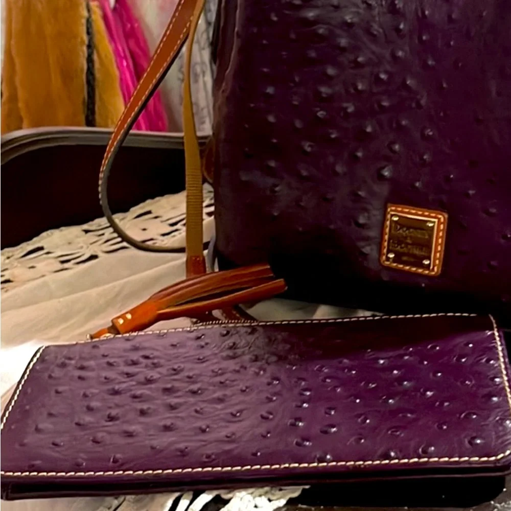 Rooney and boorke dark purple checkbook, holder wallet - Picture 2 of 3
